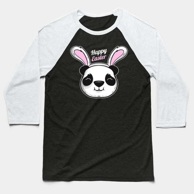 A Panda Has Easter Bunny Ears On His Head Panda Easter Baseball T-Shirt by SinBle